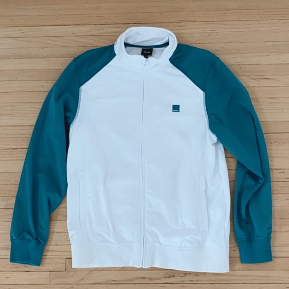 MENS XL Bench zip up warm up jacket blue teal